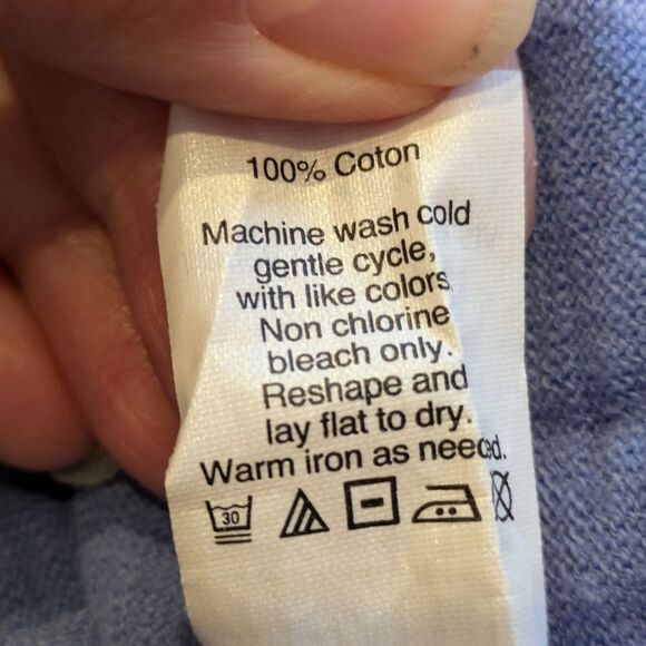 J.Crew 3/4 Sleeve Periwinkle Blue Pull Over Sweater 100% Cotton, Womens Small - Picture 10 of 10